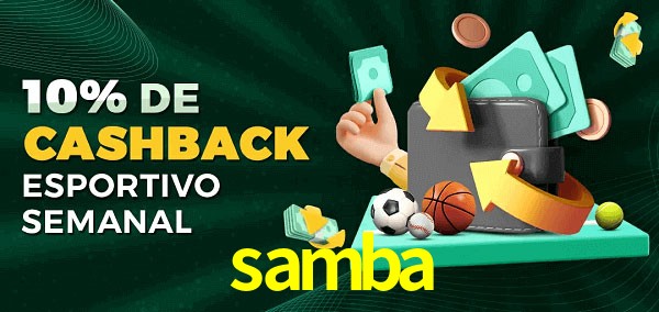 10% de bônus de cashback na samba